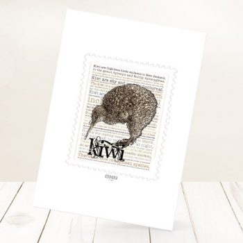 Kiwi print on card