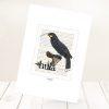 Huia print on card.