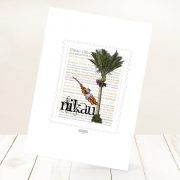 Nīkau print on card.