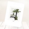 Ponga print on card.
