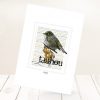 Tauhou print on card.