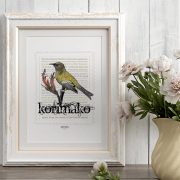 Korimako print display in frame