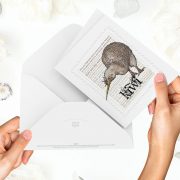 Kiwi print on greeting blank card with colour-in envelope.