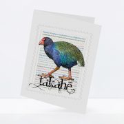 Takahe print on greeting blank card.